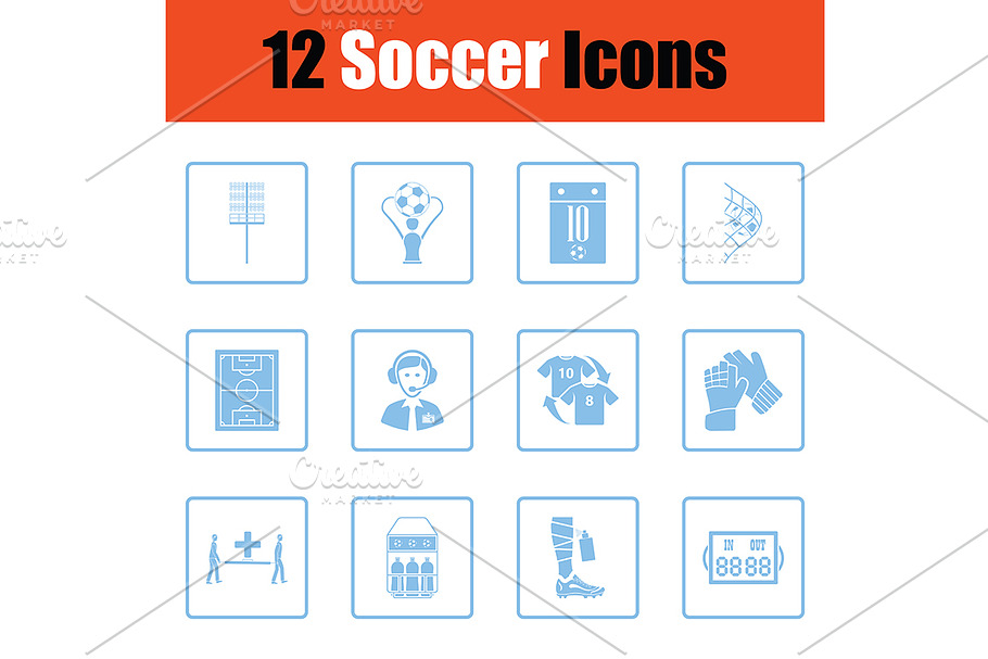 Set of soccer icons in Graphics - product preview 8