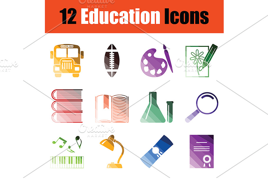Education icon set in Graphics - product preview 8