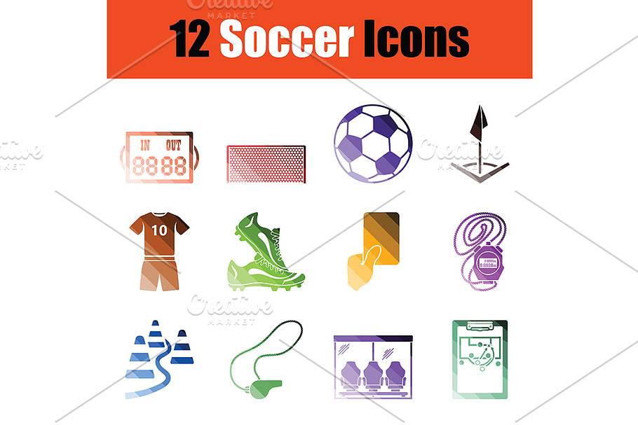 Set of soccer icons in Icons - product preview 8