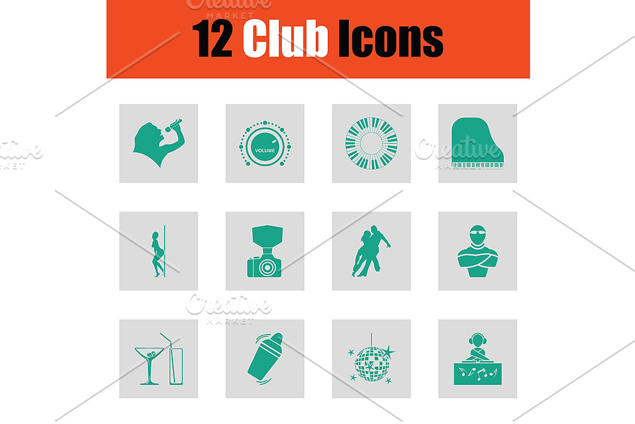 Set of club icons in Graphics - product preview 8