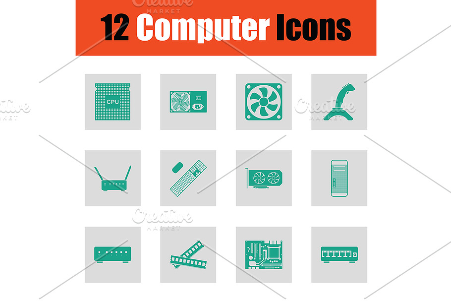 Set of computer icons in Graphics - product preview 8