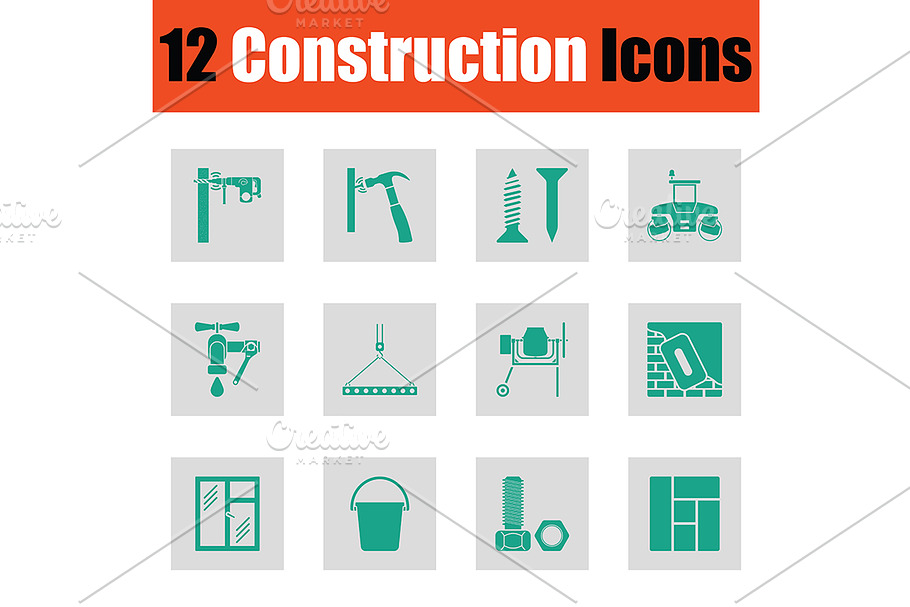 Construction icon set in Graphics - product preview 8