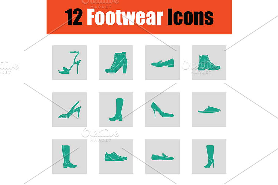 Set of footwear icons in Graphics - product preview 8