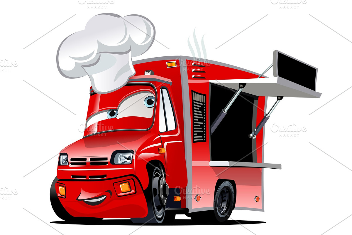Cartoon food truck in Illustrations - product preview 8