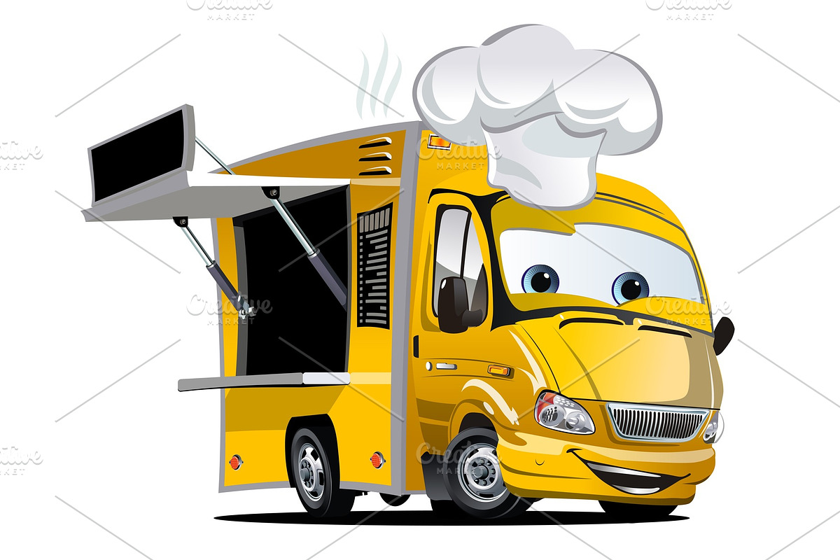 Cartoon food truck in Illustrations - product preview 8