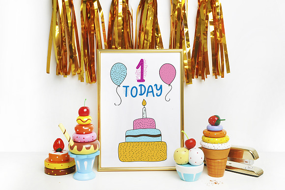Birthday party. Big graphic set. in Illustrations - product preview 7