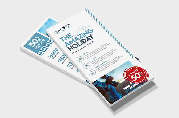 Travel Company DL Card Template in Card Templates - product preview 3