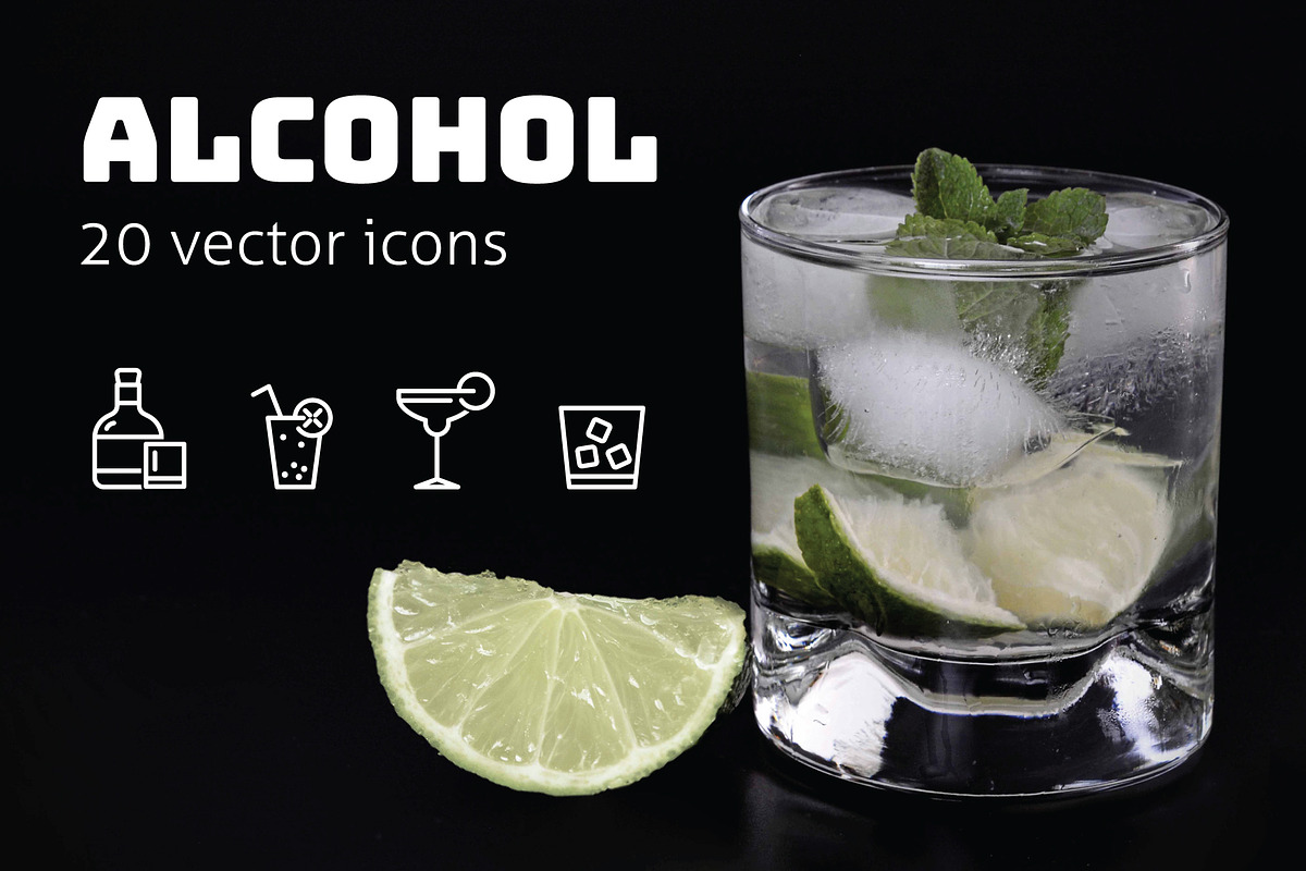 ALCOHOL - vector icons in Graphics - product preview 8