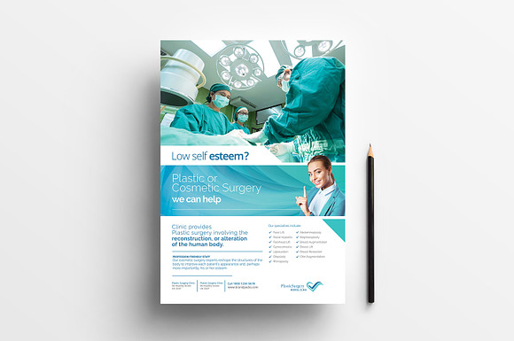 A4 Plastic Surgery Poster Template in Flyer Templates - product preview 1