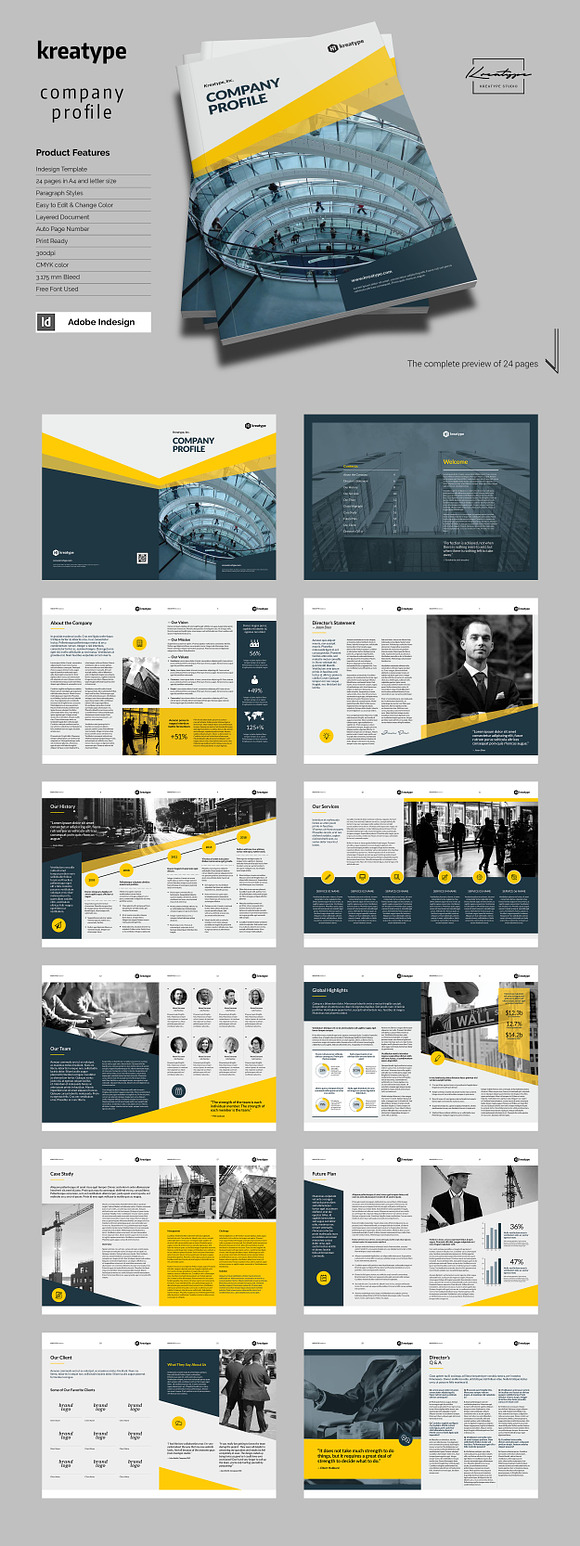 Kreatype Company Profile in Brochure Templates - product preview 1