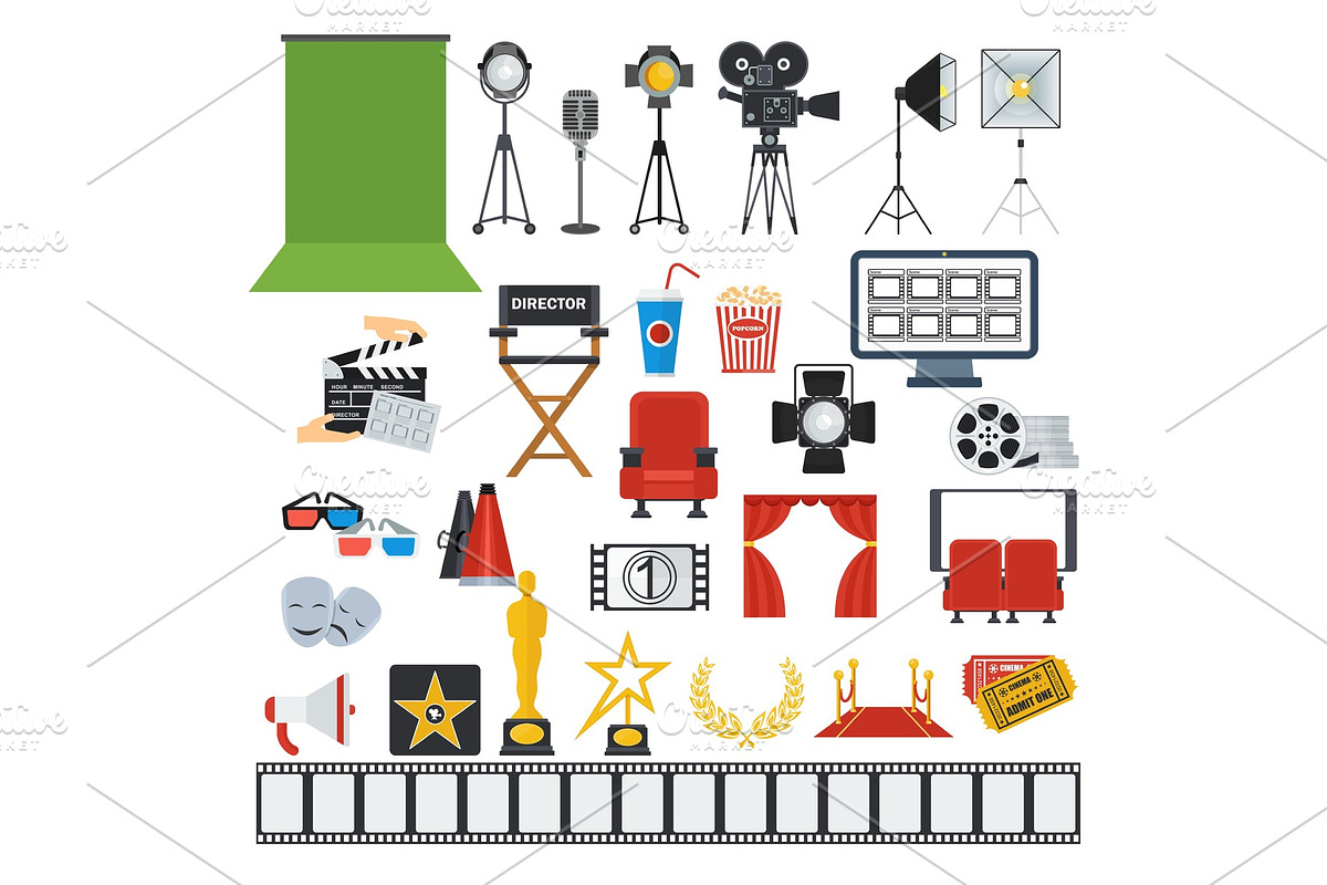 cinema and videoprodaction icons in Objects - product preview 8