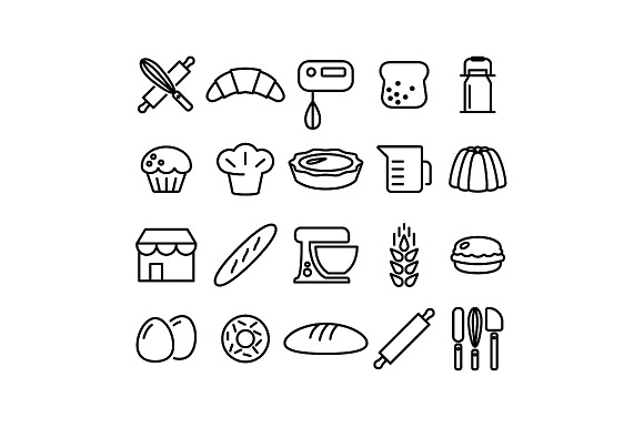 400+ outline FOOD ICONS in Food Icons - product preview 1