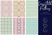 Pastel Cross Stitch Seamless Pattern