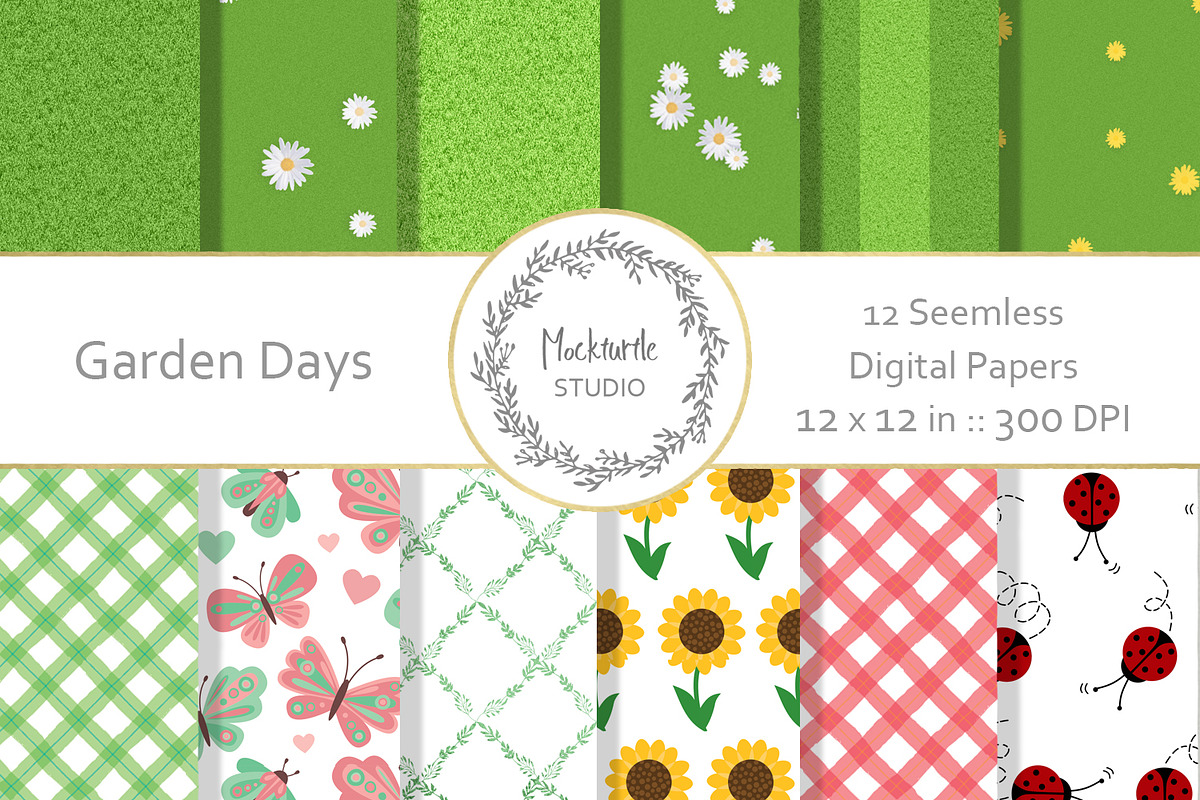 Garden digital paper in Patterns - product preview 8
