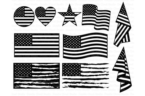 American flag SVG, Distresse flag. in Illustrations - product preview 1