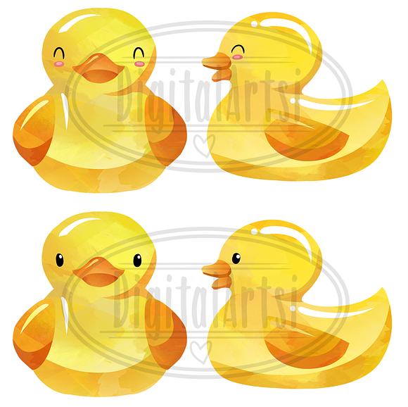 Watercolor Bath Time Clipart in Illustrations - product preview 2
