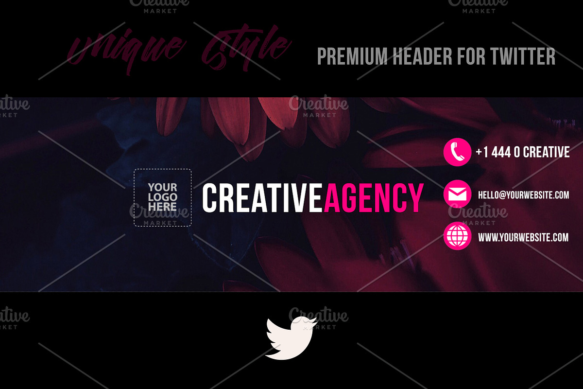Creative Agency Twitter Header (PSD) in Twitter Templates - product preview 8