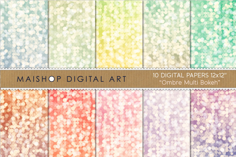 Digital Paper - Ombre Multi Bokeh in Patterns - product preview 8