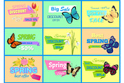 Spring Discount New Offer Vector Illustration