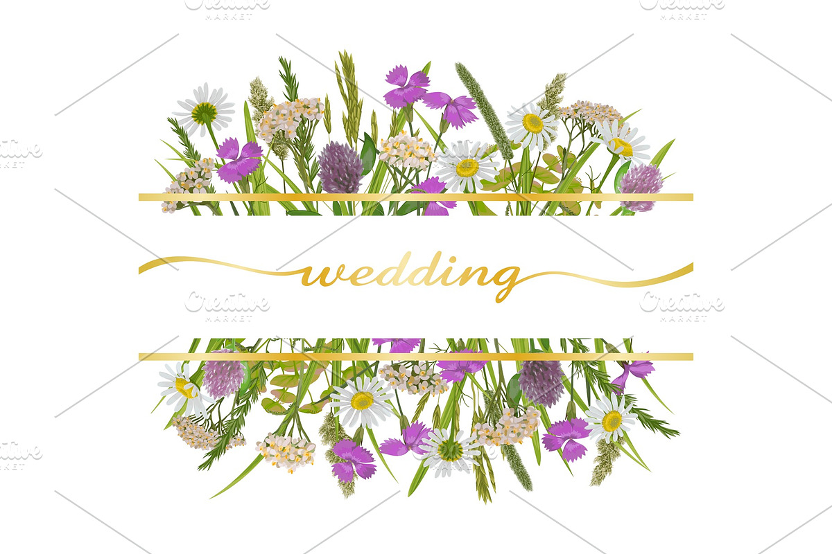 Wedding invitation with Greenery in Illustrations - product preview 8