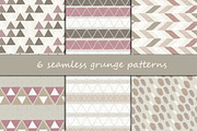 6 seamless grunge patterns