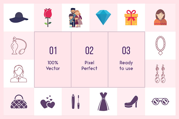Mothers' Day Vector Icons in Flower Icons - product preview 1