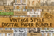 Vintage Style Digital Paper Bundle