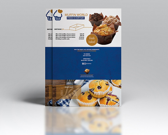 Muffin World A5 Flyer Template  in Flyer Templates - product preview 1
