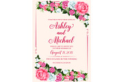 Rose flower frame for wedding invitation design