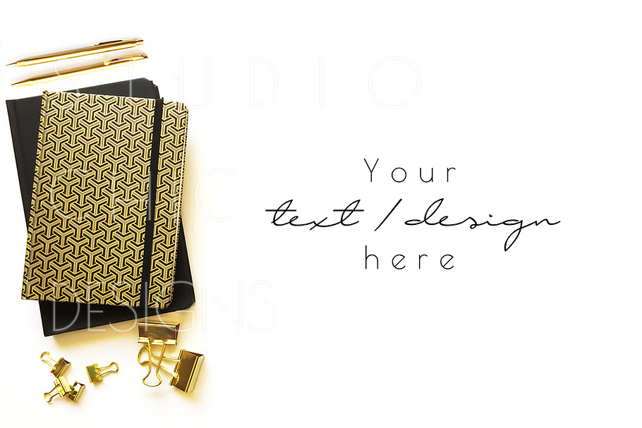 Styled Photography Gold & Black Desk in Product Mockups - product preview 8
