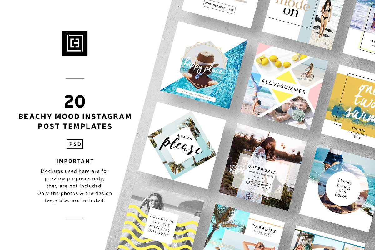 Beachy Mood - Instagram Posts in Instagram Templates - product preview 8