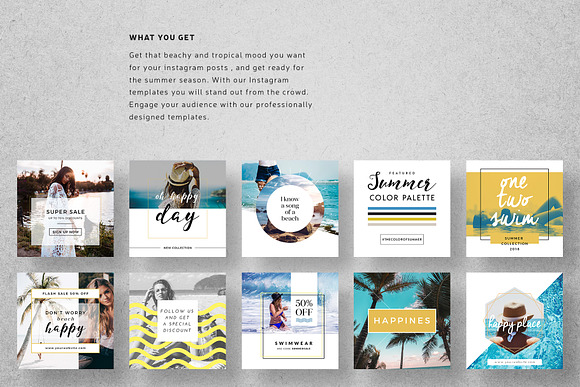 Beachy Mood - Instagram Posts in Instagram Templates - product preview 1