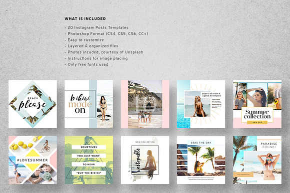 Beachy Mood - Instagram Posts in Instagram Templates - product preview 2