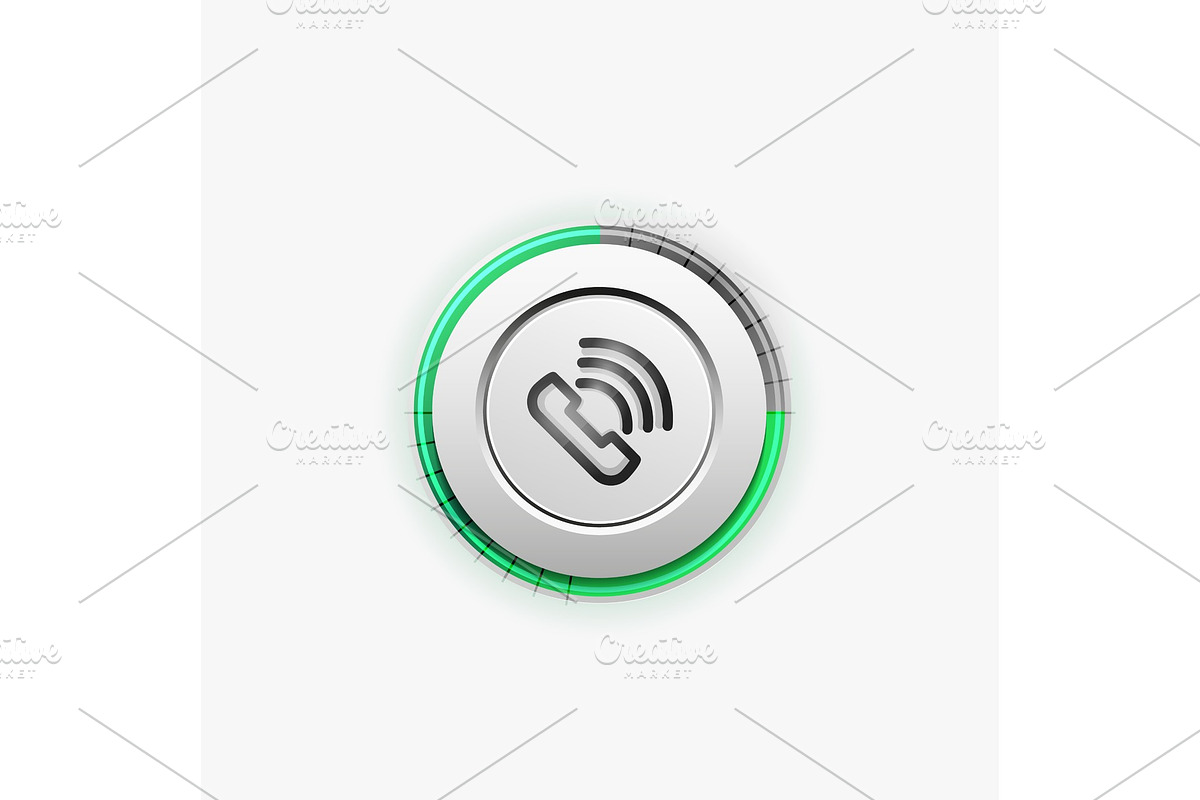 Phone button, call support idea, vector illustration in Illustrations - product preview 8