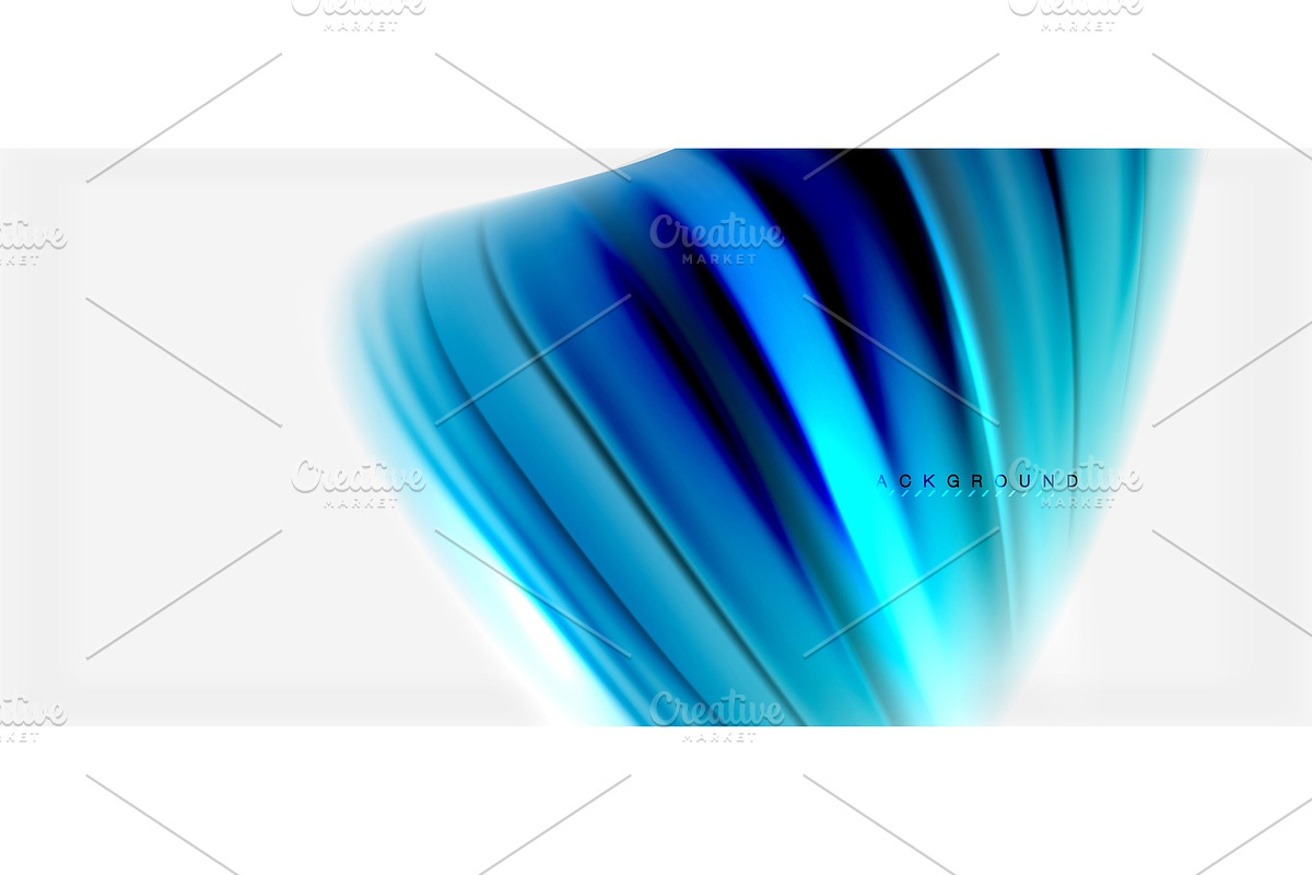 Blurred fluid colors background, abstract waves lines, vector illustration in Illustrations - product preview 8