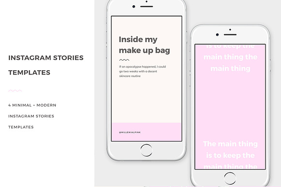 Millennial Pink Instagram Theme  in Instagram Templates - product preview 2