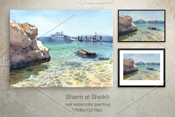 Watercolor sea Pearl of Egypt