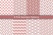 8 Pink Seamless Patterns Set