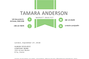 Green ribbon resume for Word