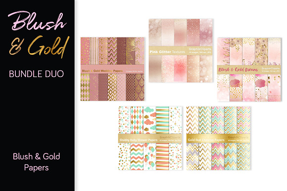 84% OFF! Blush & Gold BUNDLE DUO in Textures - product preview 2