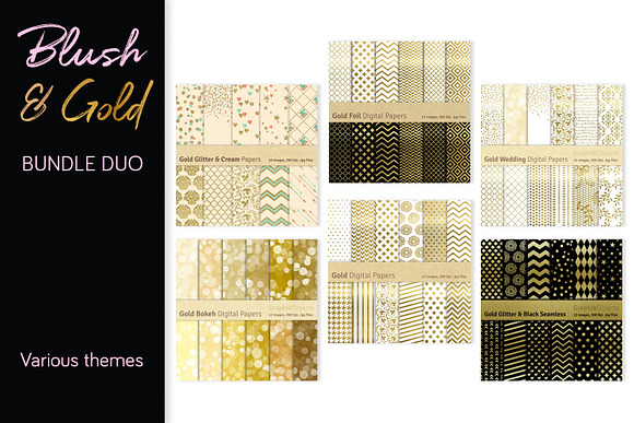84% OFF! Blush & Gold BUNDLE DUO in Textures - product preview 3
