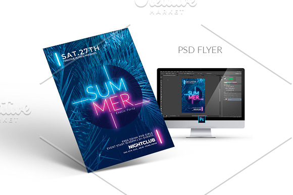 Psd Flyer | Summer Template in Flyer Templates - product preview 1