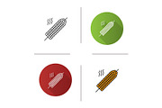 Grilled corn on skewer icon
