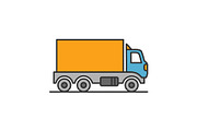 Delivery truck color icon