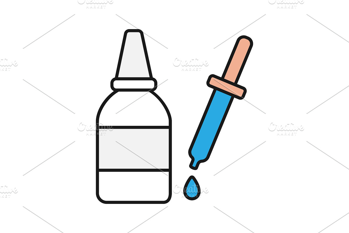 Eye drops and dropper color icon in Graphics - product preview 8