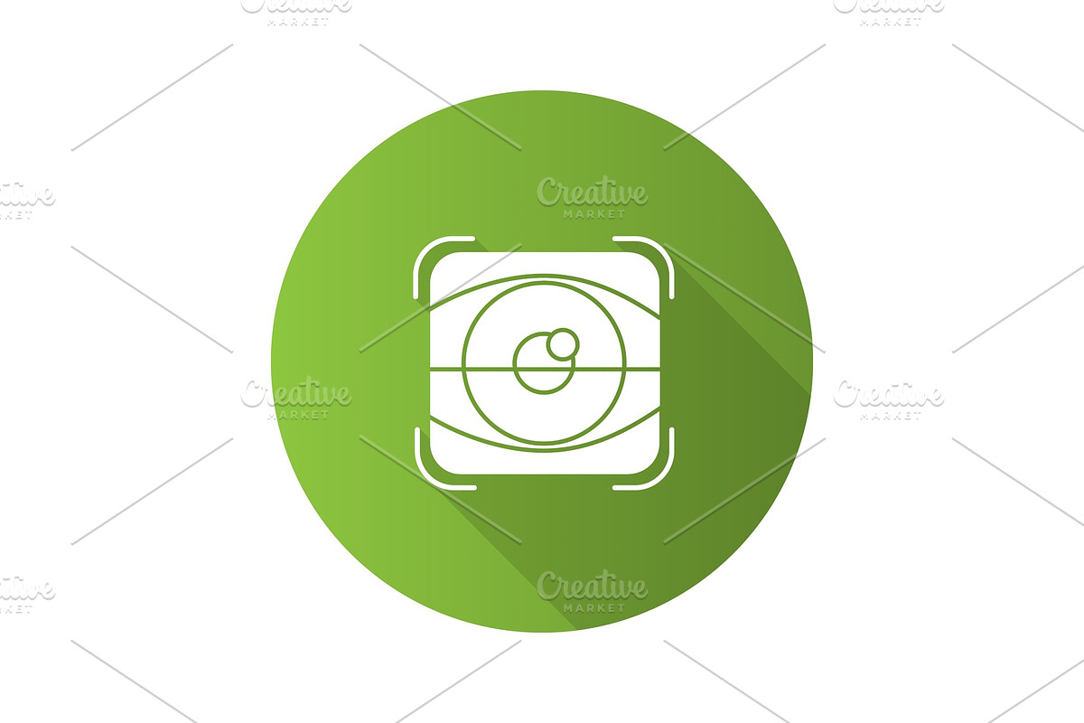 Retina scan flat design long shadow glyph icon in Graphics - product preview 8