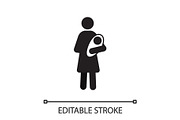 Mother with newborn baby silhouette