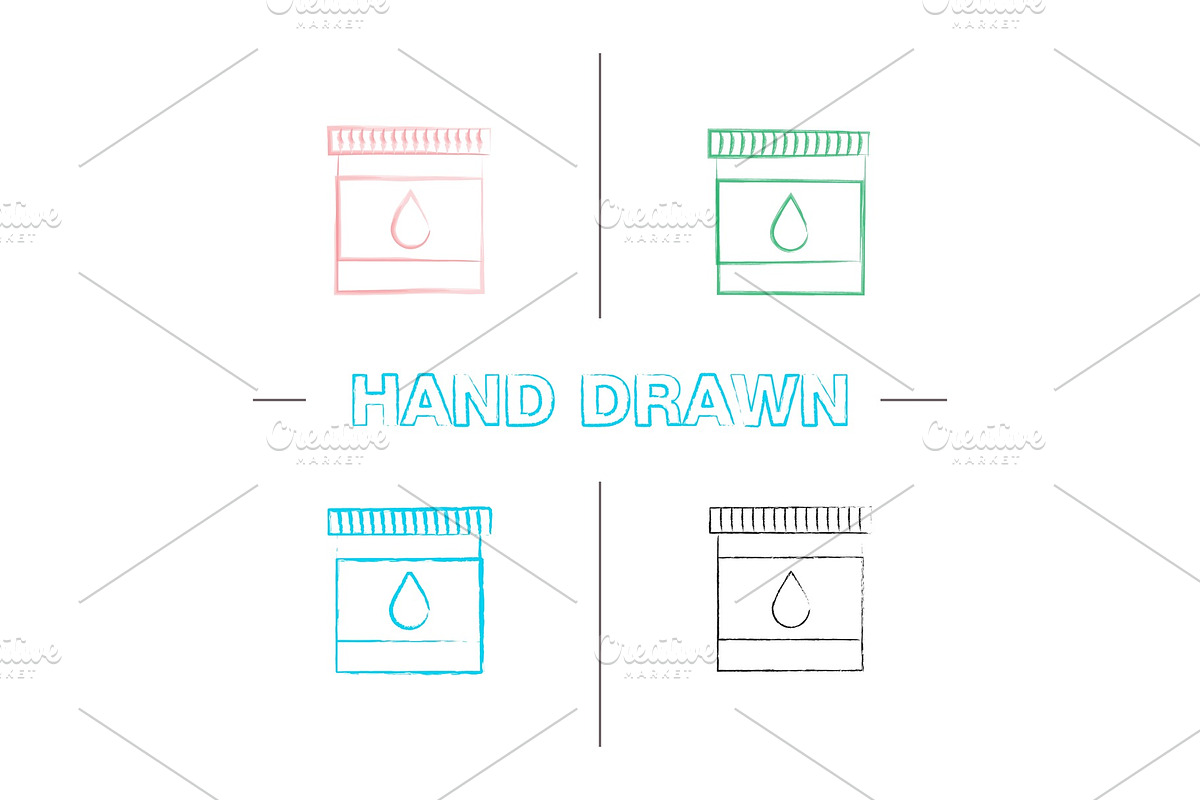 Printer cartridge ink hand drawn icons set in Graphics - product preview 8