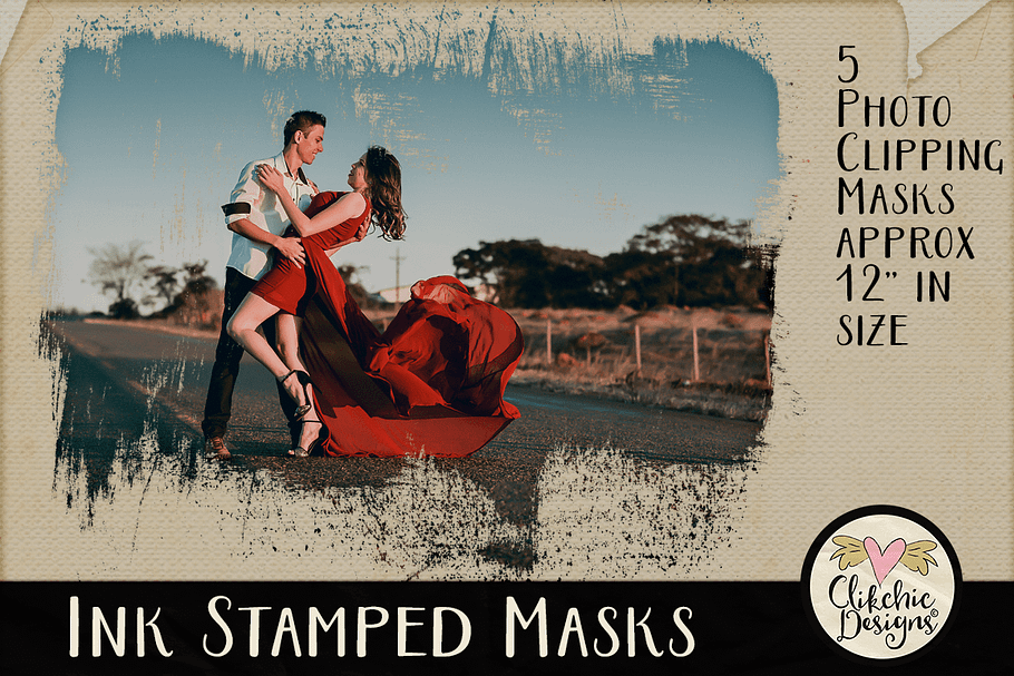 Ink Stamped Photo Clipping Masks
