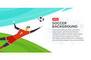 Soccer player goalkeeper . Championship . Fool color vector illustration in flat style isolated on white background. Poster banner print